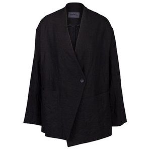 OSKA Renja Jacket Black Asymmetrical Blazer
Draped Single Button VNeck w pockets